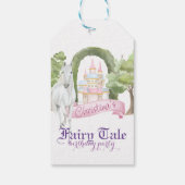 Fairy Tale Castle and White Horse Waterverf Cadeaulabel (Achterkant)