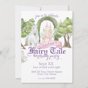 Fairy Tale Castle and White Horse Waterverf Kaart