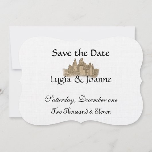 Fairy Tale Castle Invitation Save The Date (Achterkant)
