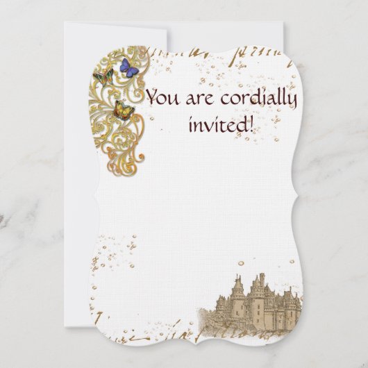 Fairy Tale Castle Invitation Save The Date (Voorkant)