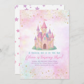 Fairy Tale Castle Pink Birthday Party Invitation (Devant / Derrière)