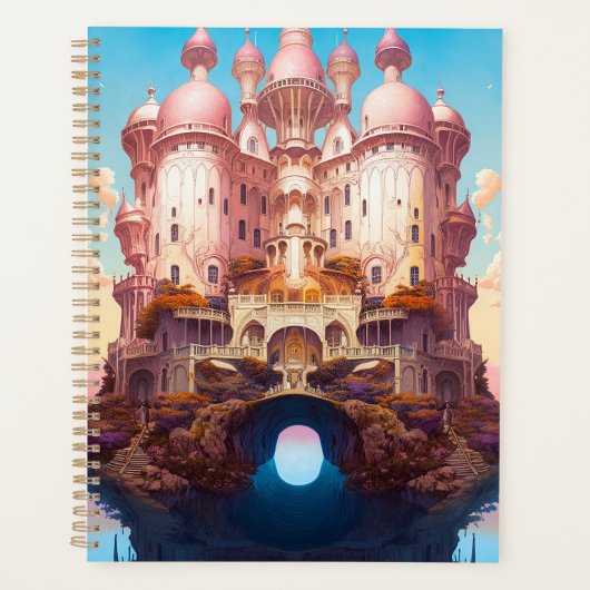 Fairy Tale Castle Rose White Gold Imaginaire Art (Devant)