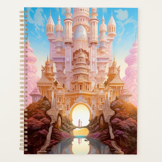 Fairy Tale Castle Rose White Gold Imaginaire Art (Devant)