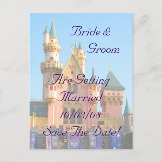 Fairy Tale Castle Save The Date Kaart (Voorkant)