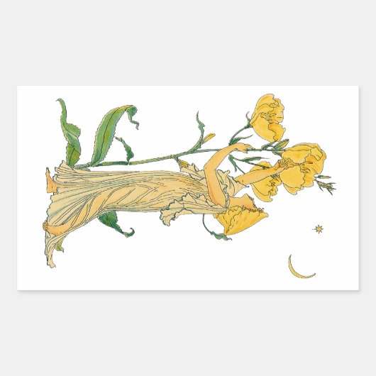  Fairy Tale, Evening Primrose, Walter Crane Rechthoekige Sticker (Voorkant)