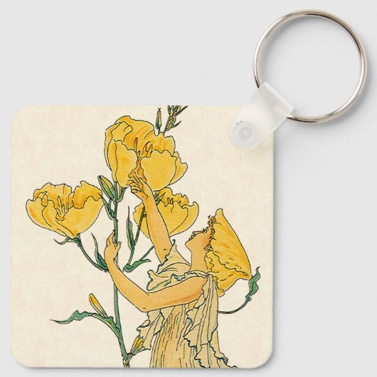  Fairy Tale, Evening Primrose, Walter Crane Sleutelhanger (Achterkant)