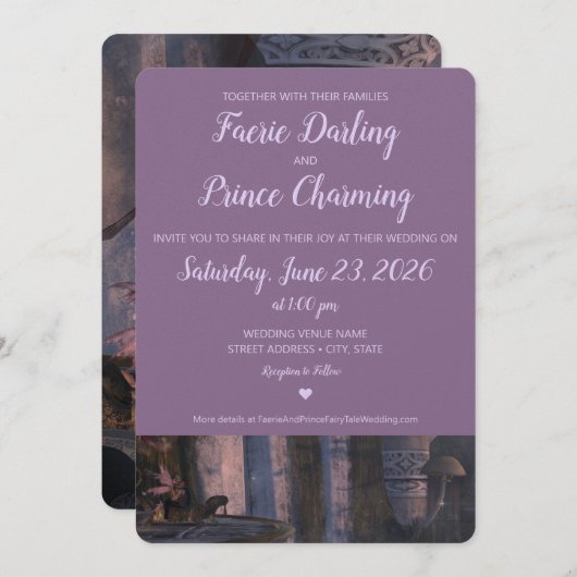 Fairy Tale Faire-part de mariage (Devant / Derrière)