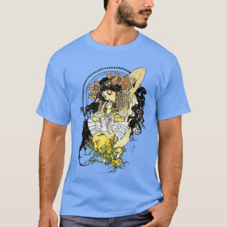 Fairy Tale Fantasy Woman Art Nouveau Mucha T-shirt