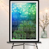 Fairy Tale Forest Bleu Arbre vert Tableau de siège