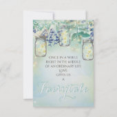 Fairy Tale Forest Blue Green Mason Jar Wedding Kaart (Achterkant)
