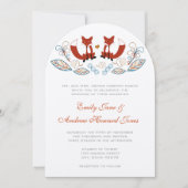 Fairy Tale Forest Fox Wedding Invitation Kaart (Voorkant)
