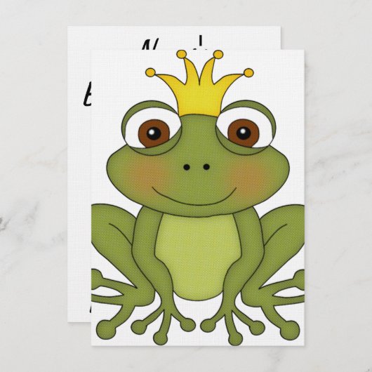 Fairy Tale Frog Prince with Crown Kaart (Voorkant / Achterkant)