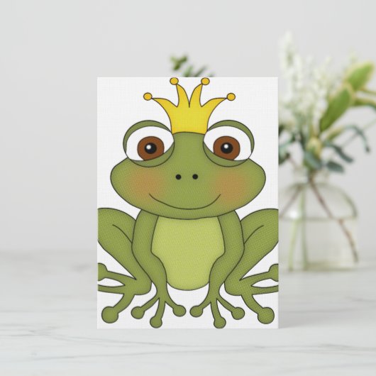 Fairy Tale Frog Prince with Crown Kaart (Staand voorkant)