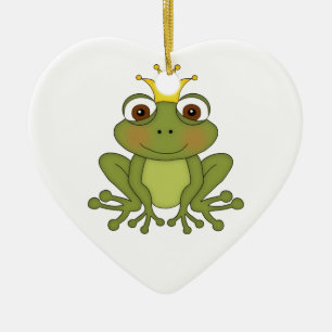 Fairy Tale Frog Prince with Crown Keramisch Ornament