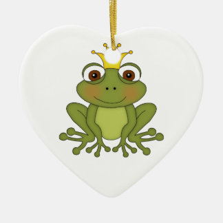 Fairy Tale Frog Prince with Crown Keramisch Ornament