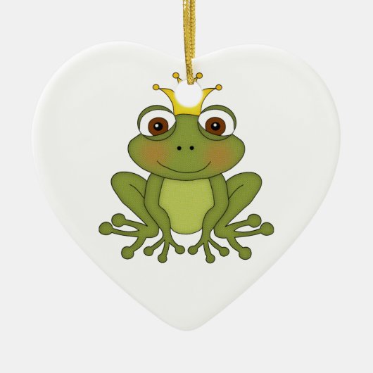 Fairy Tale Frog Prince with Crown Keramisch Ornament (Voorkant)