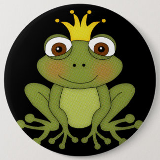 Fairy Tale Frog Prince with Crown Ronde Button 6,0 Cm