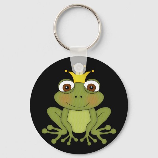 Fairy Tale Frog Prince with Crown Sleutelhanger (Voorkant)