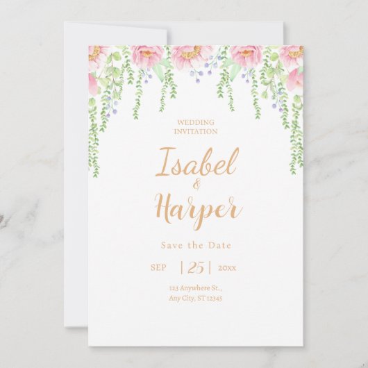 Fairy Tale Love Invitation Invitation de mariage I (Devant)