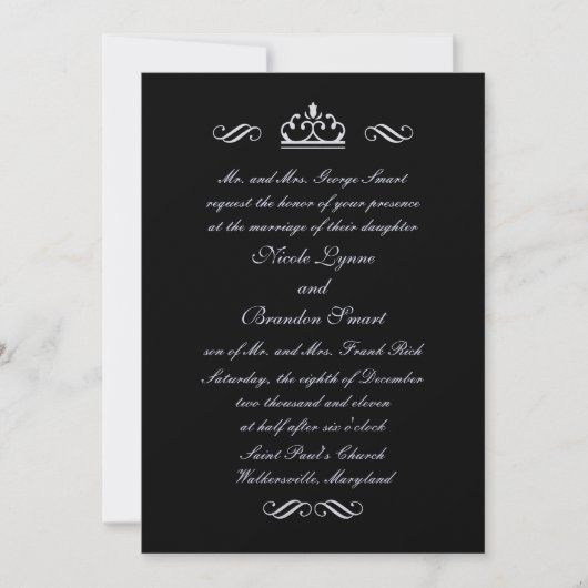 Fairy Tale Mariage Argent Invitation (Devant)