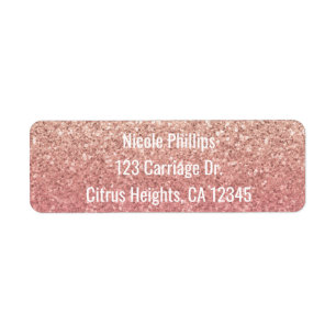 Fairy Tale Pink Glitter Sweet 16 Party Invitation Etiket