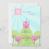 Fairy Tale Princess First Birthday Invitation Kaart (Achterkant)