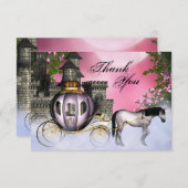 Fairy Tale Princess Flat Thank Cartes (Devant / Derrière)