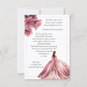 Fairy Tale Princess Quinceañera Uitnodiging