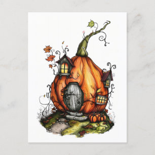 Fairy Tale Pumpkin House Briefkaart