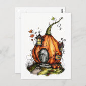 Fairy Tale Pumpkin House Briefkaart (Voorkant / Achterkant)