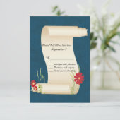 Fairy Tale Scroll Wedding Carte RSVP (Debout devant)