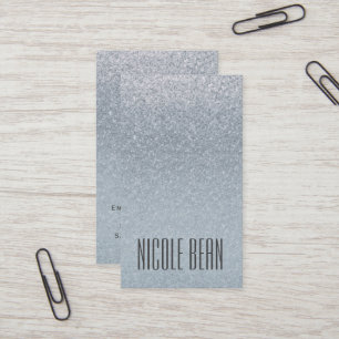 Fairy Tale Silver Glitter Glam Glamor Chic Custom Visitekaartje