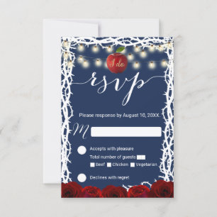 Fairy Tale Snow White Princess Navy Blue RSVP Kaartje