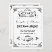 Fairy Tale Storybook Cartes de menu Mariage (Devant / Derrière)