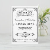 Fairy Tale Storybook Cartes de menu Mariage (Debout devant)