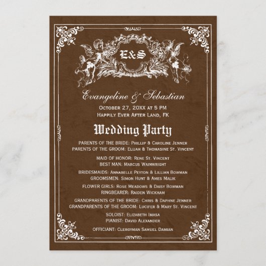 Fairy Tale Storybook Programmes de mariage (Devant)