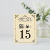 Fairy Tale Storybook Trouwtafel Nummers Briefkaart (Staand voorkant)