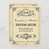 Fairy Tale Storybook Weddenschap Menu Kaarten (Voorkant / Achterkant)