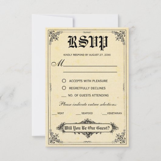Fairy Tale Storybook Wedding Cartes RSVP (Devant)