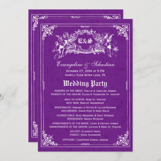 Fairy Tale Storybook Wedding Programma's (Voorkant / Achterkant)