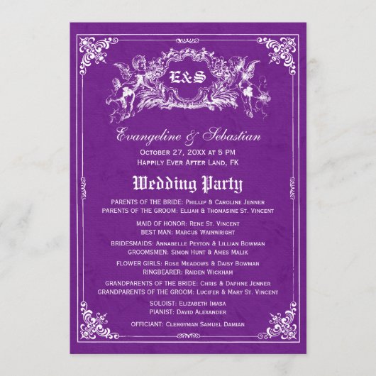 Fairy Tale Storybook Wedding Programma's (Voorkant)