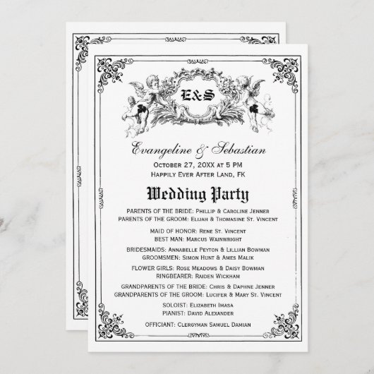 Fairy Tale Storybook Wedding Programma's (Voorkant / Achterkant)