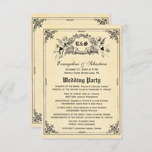 Fairy Tale Storybook Wedding Programma's Kaart (Voorkant / Achterkant)