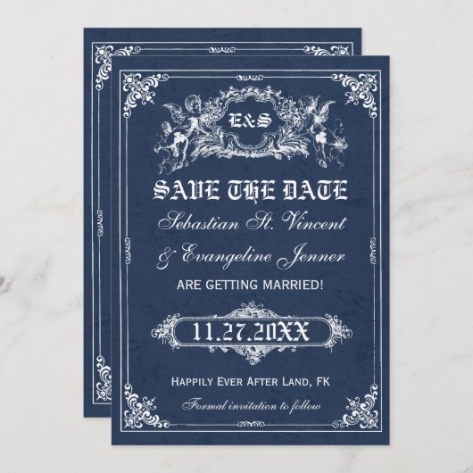Fairy Tale Storybook Wedding Save the Date Cards (Devant / Derrière)