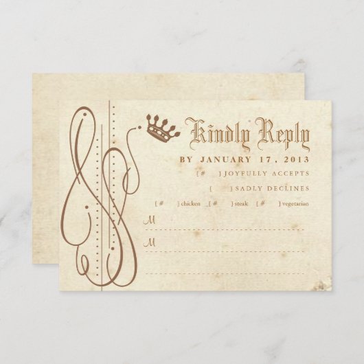Fairy Tale Swirl Faire-part de mariage RSVP (Devant / Derrière)
