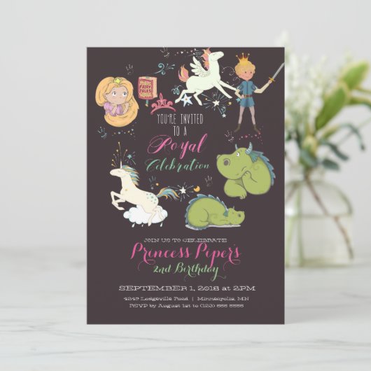 Fairy Tale Theme Party Invitation (Debout devant)