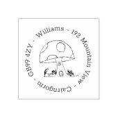 Fairy Tale Toadstool House Adres Rubber Stempel (Afrduk)