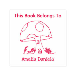 Fairy Tale Toadstool House Dit boek behoort tot Zelfinktende Stempel