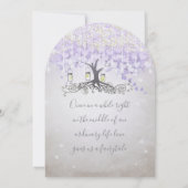 Fairy Tale Ultra Violet Heart Leaf Tree Weddenscha Kaart (Achterkant)