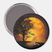 Fairy Tale Unicorn Pleine lune Magnet (Recto/Verso)